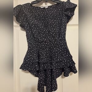 Love Tree Women's Floral Sleveless Ruffled Top . Size S